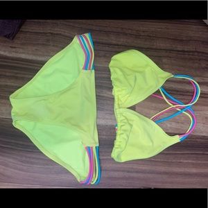 Xhilaration neon yellow bikini from target. Size M bottoms and size L top